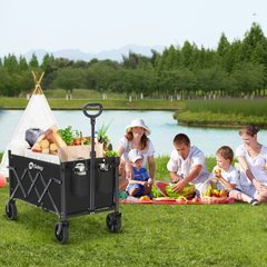 Sekey 4029 Klappbarer Bollerwagen mit Bremse – Platzsparender Handwagen für Ausflüge & Einkäufe Sekey