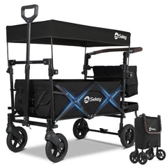 Sekey 150KG Faltbarer Bollerwagenmit Dach, Bollerwagen Kinder Handwagen, 5050