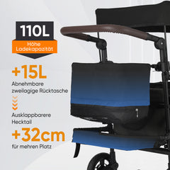 Sekey 150KG Faltbarer Bollerwagenmit Dach, Bollerwagen Kinder Handwagen, 5050