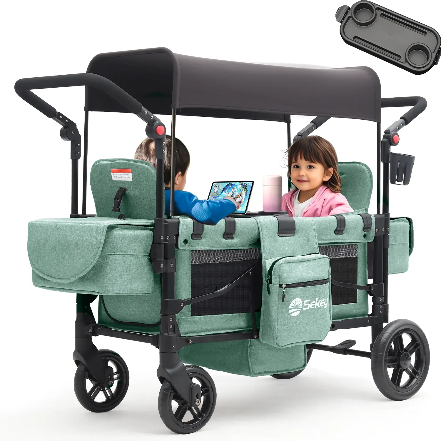 Sekey 80KG Faltbarer Kinderwagen für 2 Kinder zum Sitzen, 6060 Sekey