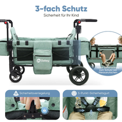 Sekey 80KG Faltbarer Kinderwagen für 2 Kinder zum Sitzen, 6060 Sekey