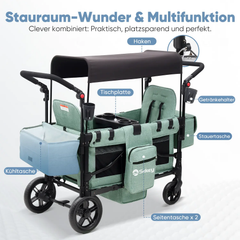 Sekey 80KG Faltbarer Kinderwagen für 2 Kinder zum Sitzen, 6060 Sekey
