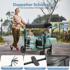Sekey 80KG Faltbarer Kinderwagen für 2 Kinder zum Sitzen, 6060 Sekey