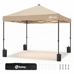 Sekey Pavillon 3x3 m mit LED-Beleuchtung – Wasserdicht, Winterfest & Stabil, Höhenverstellbarer Faltpavillon mit Solarpanel, UV-Schutz 50+, Gartenpavillon für Camping, Terrasse & Partys