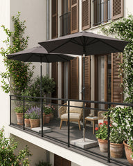 Sekey Sonnenschirm 200 cm mit Kurbel & Knickfunktion, UV-Schutz 50+, stabiler 6-Rippen-Konstruktion, Balkon Sonnenschirm für Terrasse, Garten & Strand