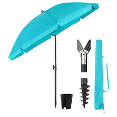 Sekey ∅ 160 cm beach umbrella with protective cover and ground sleeve, sun protection UV50+