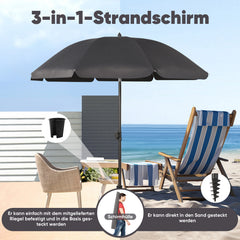 Sekey ∅ 160 cm beach umbrella with protective cover and ground sleeve, sun protection UV50+