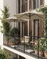 Sekey Sonnenschirm 200 cm mit Kurbel & Knickfunktion, UV-Schutz 50+, stabiler 6-Rippen-Konstruktion, Balkon Sonnenschirm für Terrasse, Garten & Strand