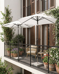 Sekey Sonnenschirm 200 cm mit Kurbel & Knickfunktion, UV-Schutz 50+, stabiler 6-Rippen-Konstruktion, Balkon Sonnenschirm für Terrasse, Garten & Strand