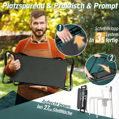 Sekey Höhenverstellbare Kniebank für Gartenarbeit – 2-in-1 Kniehilfe & Gartenhocker, Klappbar, bis 160 kg belastbar, mit Werkzeugtaschen, Schwarz