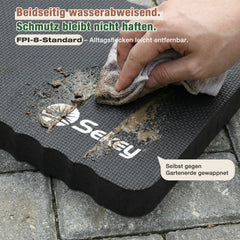 Sekey Kniekissen Gartenarbeit – 40 mm Extra Dicke Knie-Matte aus EVA, Rutschfest & Wasserfest, Multifunktionale Knieunterlage mit Griff, 43×28×4 cm