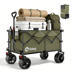 Sekey XXL Plus Faltbollerwagen 200 L, Bis 200 kg belastbar, Extra breite All-Terrain-Räder, patentierter 4-Wege-Sofortaufbau, 4032