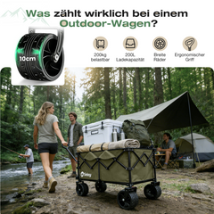 Sekey XXL Plus Faltbollerwagen 200 L, Bis 200 kg belastbar, Extra breite All-Terrain-Räder, patentierter 4-Wege-Sofortaufbau, 4032
