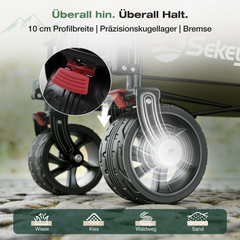 Sekey XXL Plus Faltbollerwagen 200 L, Bis 200 kg belastbar, Extra breite All-Terrain-Räder, patentierter 4-Wege-Sofortaufbau, 4032