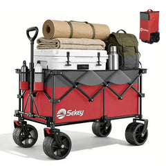 Sekey XXL Plus Faltbollerwagen 200 L, Bis 200 kg belastbar, Extra breite All-Terrain-Räder, patentierter 4-Wege-Sofortaufbau, 4032