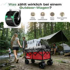 Sekey XXL Plus Faltbollerwagen 200 L, Bis 200 kg belastbar, Extra breite All-Terrain-Räder, patentierter 4-Wege-Sofortaufbau, 4032