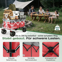 Sekey XXL Plus Faltbollerwagen 200 L, Bis 200 kg belastbar, Extra breite All-Terrain-Räder, patentierter 4-Wege-Sofortaufbau, 4032