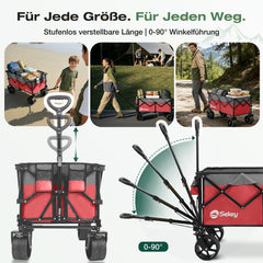 Sekey XXL Plus Faltbollerwagen 200 L, Bis 200 kg belastbar, Extra breite All-Terrain-Räder, patentierter 4-Wege-Sofortaufbau, 4032