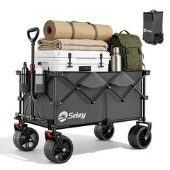 Sekey XXL Plus Faltbollerwagen 200 L, Bis 200 kg belastbar, Extra breite All-Terrain-Räder, patentierter 4-Wege-Sofortaufbau, 4032