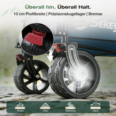 Sekey XXL Plus Faltbollerwagen 200 L, Bis 200 kg belastbar, Extra breite All-Terrain-Räder, patentierter 4-Wege-Sofortaufbau, 4032
