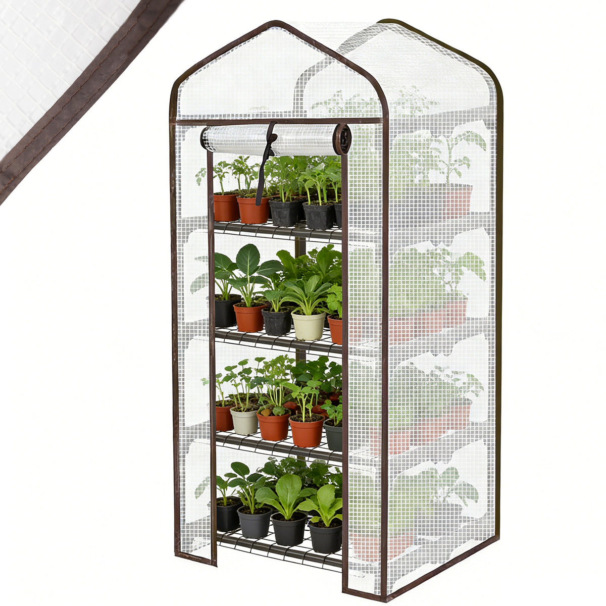 Sekey Mini Tomatengewächshaus 4 Etagen – Winterfestes Balkon- und Indoor-Gewächshaus mit flexiblem Pflanzsystem