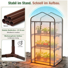 Sekey Mini Tomatengewächshaus 3 Etagen – Winterfestes Balkon-Gewächshaus für Indoor & Outdoor mit flexiblem Pflanzsystem
