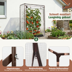 Sekey Gewächshaus Klein mit 2 Abdeckungen – 150×100×50 cm, inkl. Insektennetz für Sommer & Winter