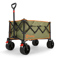 Sekey XXL Faltbarer Bollerwagen 135L – 150kg Belastbar, Leichter Handwagen mit Breiten All-Terrain Rädern, Bremse & 4-Wege Sofortaufbau Transportwagen, 4031