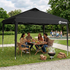Sekey Pop Up Pavillon 3x3 m Wasserdicht & Winterfest – Faltpavillon mit One-Touch Aufbau, stabiler Gartenpavillon mit Belüftung, UV-Schutz 50+, Partyzelt inkl. Zubehör
