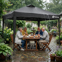 Sekey Pop Up Pavillon 3x3 m Wasserdicht & Winterfest – Faltpavillon mit One-Touch Aufbau, stabiler Gartenpavillon mit Belüftung, UV-Schutz 50+, Partyzelt inkl. Zubehör