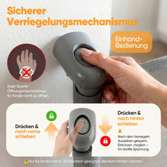 Sekey Ausziehbares Treppenschutzgitter 0–150 cm – TÜV & EN1930 zertifiziert, 97 cm hoch, feste Schraubmontage, Baby- & Haustiergitter für Treppe, Tür & Flur