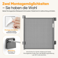 Sekey Ausziehbares Treppenschutzgitter 0–150 cm – TÜV-zertifiziertes Baby- & Haustiergitter, 97 cm hoch, ohne Bohren, für Treppe, Tür & Flur