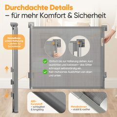 Sekey Ausziehbares Treppenschutzgitter 2er-Pack 0–150 cm × 97 cm – TÜV-zertifiziertes Türschutzgitter für Kinder & Haustiere, ohne Bohren, Sicherheitsgitter für Treppe und Tür