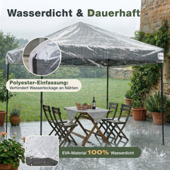 Sekey Pavillon Ersatzdach 3x3 Transparent – Wasserdicht & Winterfest, 270g/m² EVA Dachplane Stabil, Ersatzdach für Pavillon 3x3 für Garten, Terrasse & Outdoor