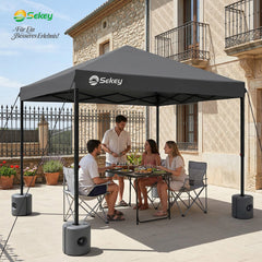 Sekey Pavillon Gewichte 4er Set – bis 64 kg befüllbar mit Wasser & Sand, HDPE wetterfest, Standfüße für Pavillon, Gartenzelt & Partyzelt, einfache Montage