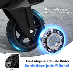 Sekey Alu Sackkarre Klappbar 80 kg Tragkraft – ultraleichte Transportkarre (3,5 kg), 3-fach höhenverstellbar, in 1 Sekunde faltbar, mit TPR-Rädern & ergonomischem Griff, schwarz