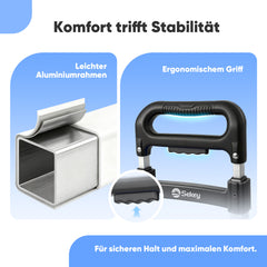 Sekey Alu Sackkarre Klappbar 80 kg Tragkraft – ultraleichte Transportkarre (3,5 kg), 3-fach höhenverstellbar, in 1 Sekunde faltbar, mit TPR-Rädern & ergonomischem Griff, schwarz