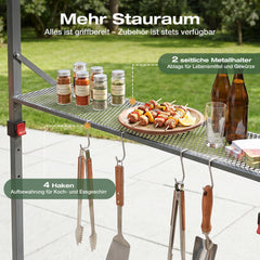 Sekey Grillpavillon Faltbar 250 x 150 cm – Wetterfest & Winterfest, Pop-Up Grillüberdachung mit UV-Schutz 50+, Tragbarer BBQ Pavillon für Garten, Terrasse & Camping