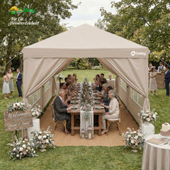 Sekey 3x6m One-Touch Pop-Up Pavillon mit Seitenwänden – Wasserdicht & Windfest, Faltpavillon mit 4 Sandsäcken, Höhenverstellbar, Schnellaufbau für Garten, Camping & Events