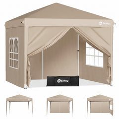 Sekey 2x2m Pop-Up Pavillon mit Seitenwänden – Wasserdicht, Windfest & Winterfest, Faltpavillon Höhenverstellbar, Partyzelt für Garten, Camping & Events
