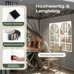 Sekey 2x2m Pop-Up Pavillon mit Seitenwänden – Wasserdicht, Windfest & Winterfest, Faltpavillon Höhenverstellbar, Partyzelt für Garten, Camping & Events