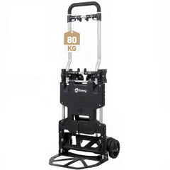 Sekey 2-in-1 Sackkarre & Plattformwagen klappbar – Aluminium Transportkarre bis 150 kg, faltbarer Transportwagen mit Bremse, TPR-Doppellagerrädern und höhenverstellbarem Griff