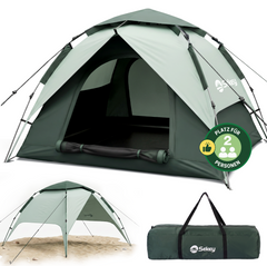 Sekey 2-Personen Kuppelzelt mit Hydraulik Pop-up System – Campingzelt wasserdicht PU3000+, UV50+ Sonnenschutz, 2-in-1 Strand- & Outdoor-Zelt mit Tragetasche