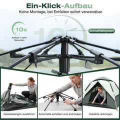 Sekey 2-Personen Kuppelzelt mit Hydraulik Pop-up System – Campingzelt wasserdicht PU3000+, UV50+ Sonnenschutz, 2-in-1 Strand- & Outdoor-Zelt mit Tragetasche