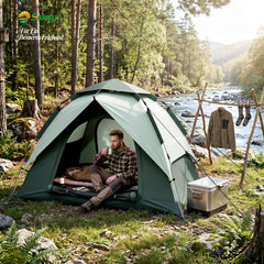 Sekey 2-Personen Kuppelzelt mit Hydraulik Pop-up System – Campingzelt wasserdicht PU3000+, UV50+ Sonnenschutz, 2-in-1 Strand- & Outdoor-Zelt mit Tragetasche