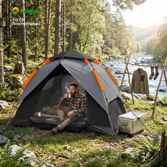 Sekey 2-Personen Kuppelzelt mit Hydraulik Pop-up System – Campingzelt wasserdicht PU3000+, UV50+ Schutz, 2-in-1 Strand- & Outdoor-Zelt, leicht & schnell aufgebaut