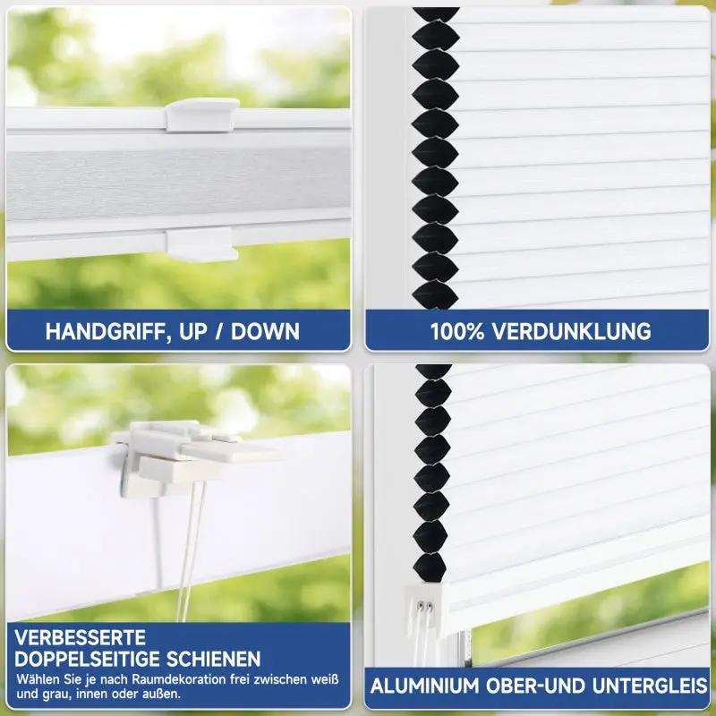 Sekey Wabenplissee ohne Bohren, zweifarbig, wendbar Sekey