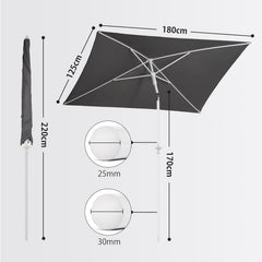 Sekey 180 x 125 cm Balkonschirm Rechteckig mit Schutzhülle, Sonnenschutz UV50+