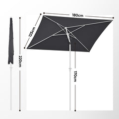 Sekey 180 x 125 cm Balkonschirm Rechteckig mit Schutzhülle, Sonnenschutz UV50+