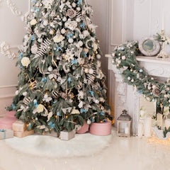 Salcar Weihnachtsbaumdecke Weiß – Runde Plüsch Christbaumdecke aus Kunstfell, Deko für Weihnachtsbaum, Party & Hochzeit Salcar